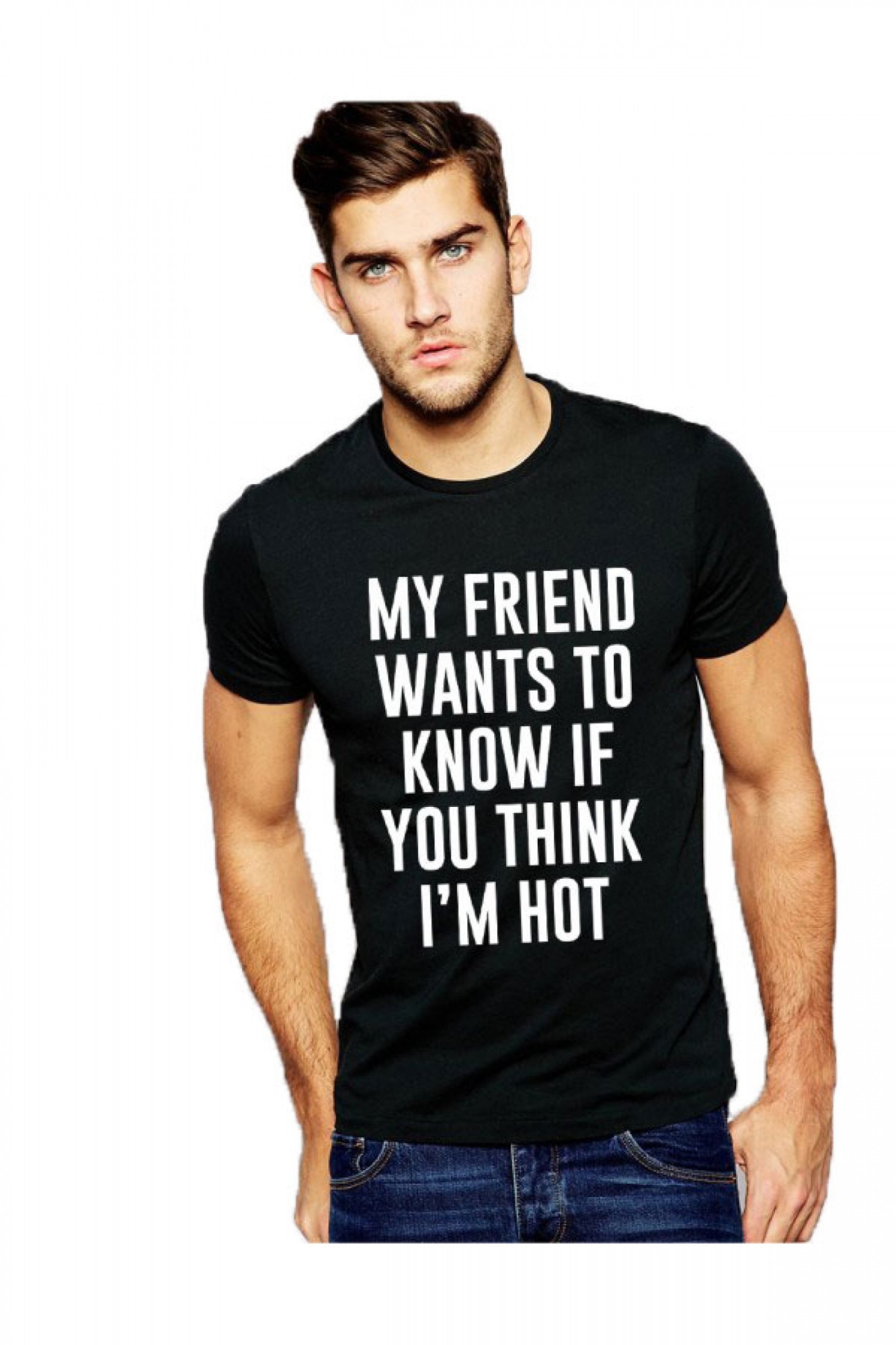 Tricou negru barbati - My Friend Wants To Know