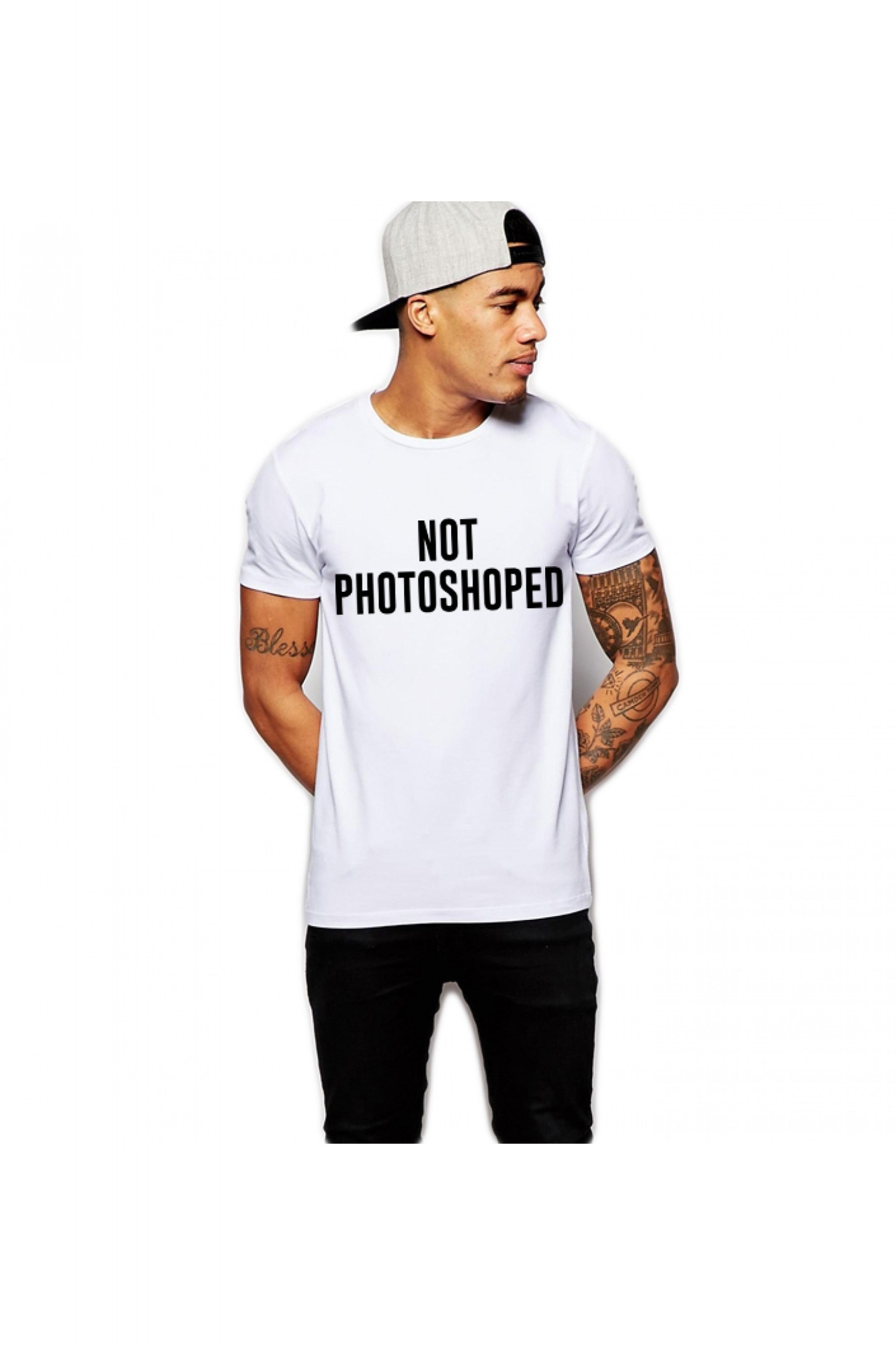 Tricou alb barbati - Not Photoshoped, Alb