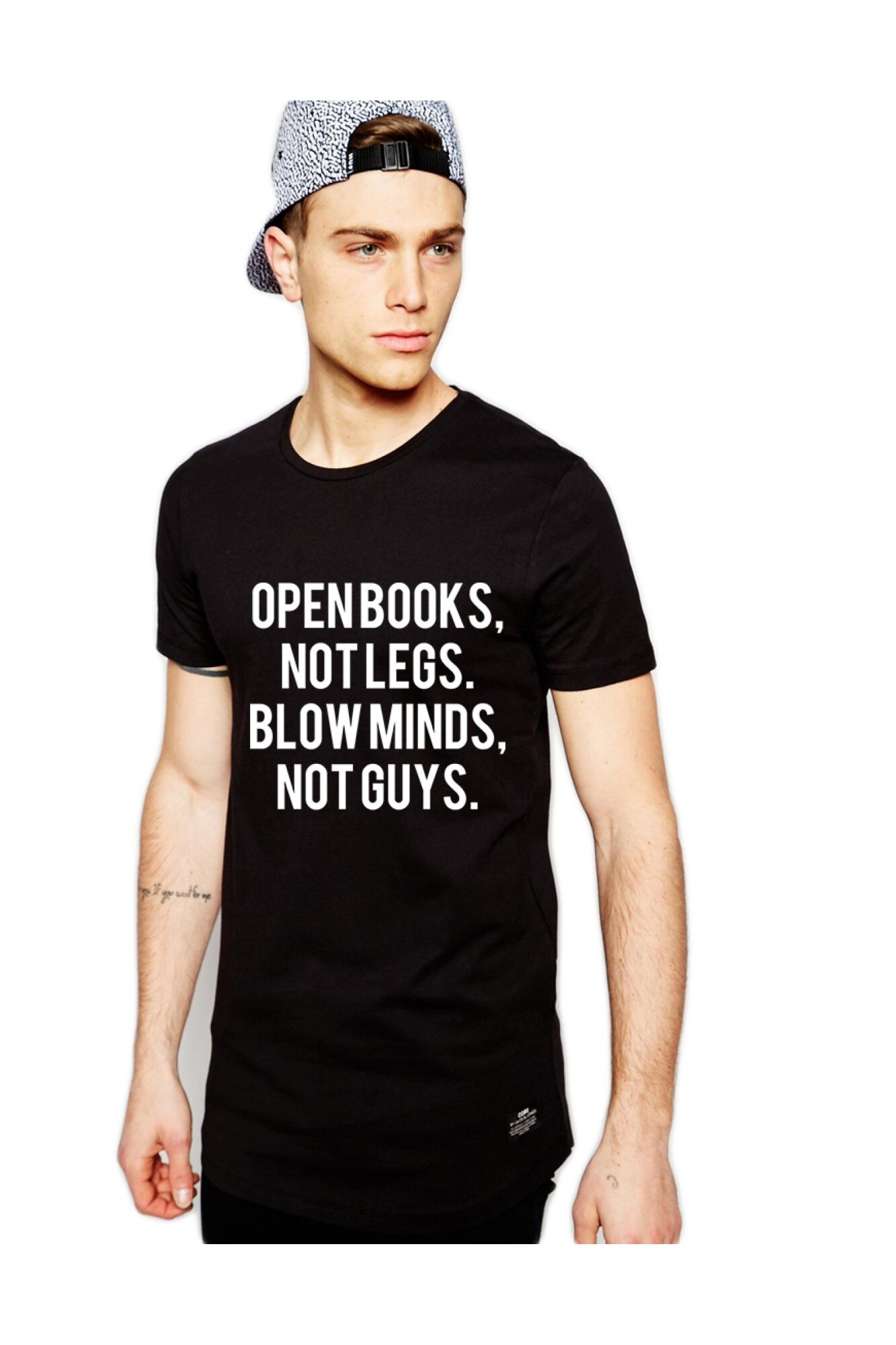 Tricou negru barbati - Open Books, M