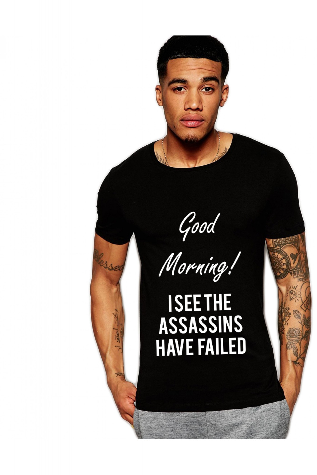 Tricou negru barbati - Assassins faild, Negru