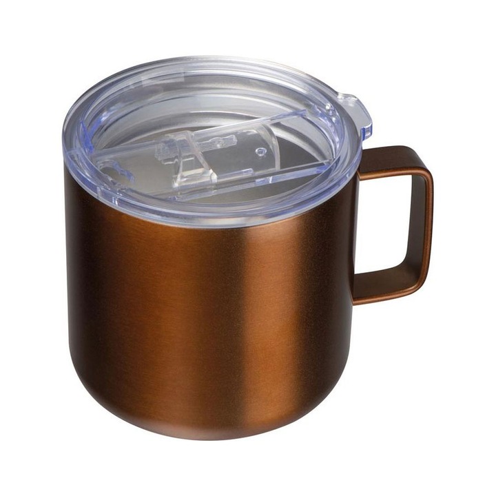 Термос чаша, 300 ml, ø 8,8 × 8,5 cm, неръждаема стомана, Piksel, мед, включена дървена поставка