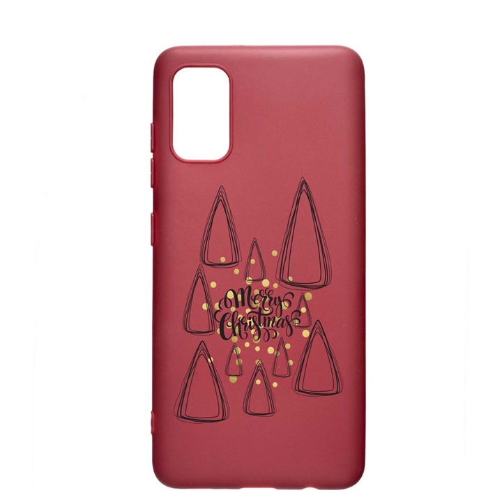 Силиконов калъф Unique за Huawei P Smart (2021), Minimalist Merry Christmas, Pomegranate, PG 870