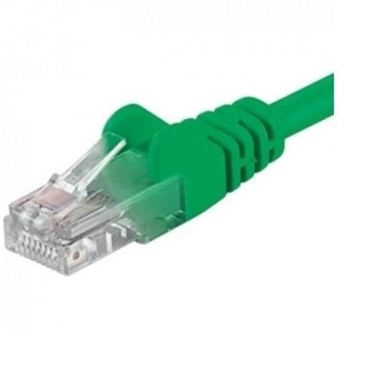 RJ45-RJ45 UTP кабел Кат. 5e, 0.5m, зелен, UTP-5E-0.5-GN, меден пач кабел