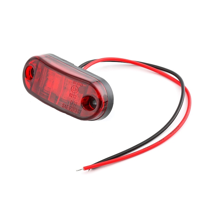 Lampa laterala auto, LED, piranha, 12V, 80 lumeni, rosie