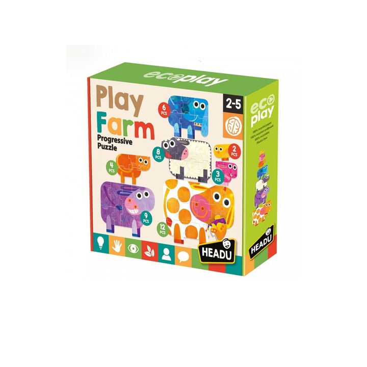 Пъзел Headu, Ферма, 45 части
