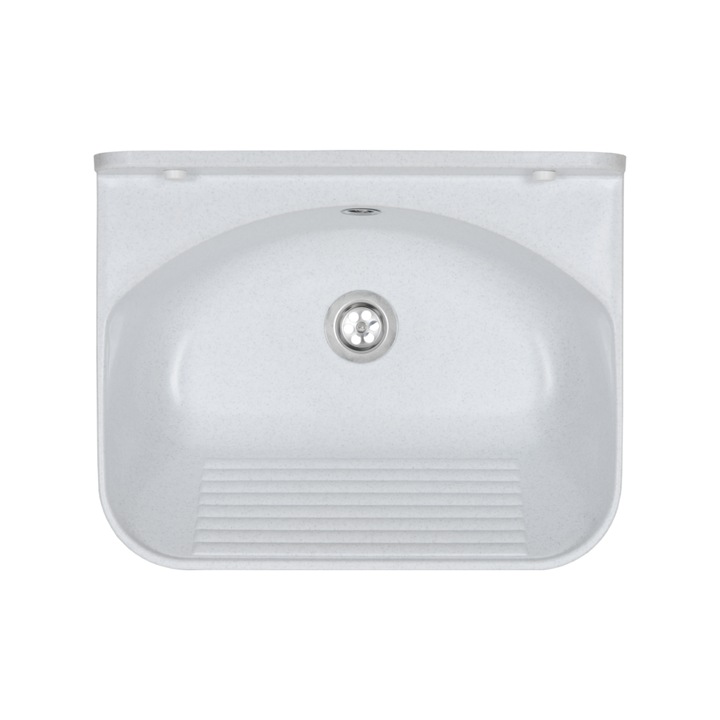 Chiuveta de bucatarie Eko, din compozit plastic, Alb, 460 x 360 x 200 mm