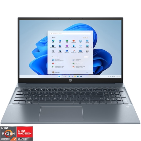 Laptop HP Pavilion Laptop 15-eh1002nq cu procesor AMD Ryzen™ 7 5700U, 15.6", Full HD, 16GB, 512GB SSD, AMD Radeon™ Graphics, Windows 11 Home, Fog Blue