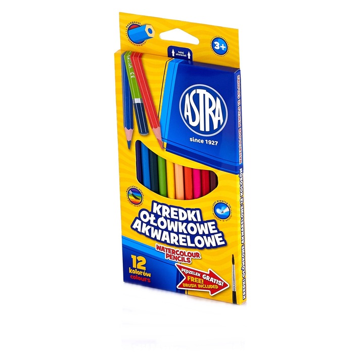 Kredki akwarelowe 12 kolorów [SZKOŁA]