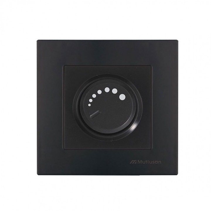 Comutator ajustabil, Mutlusan, Plastic, Rita, 600W, Negru