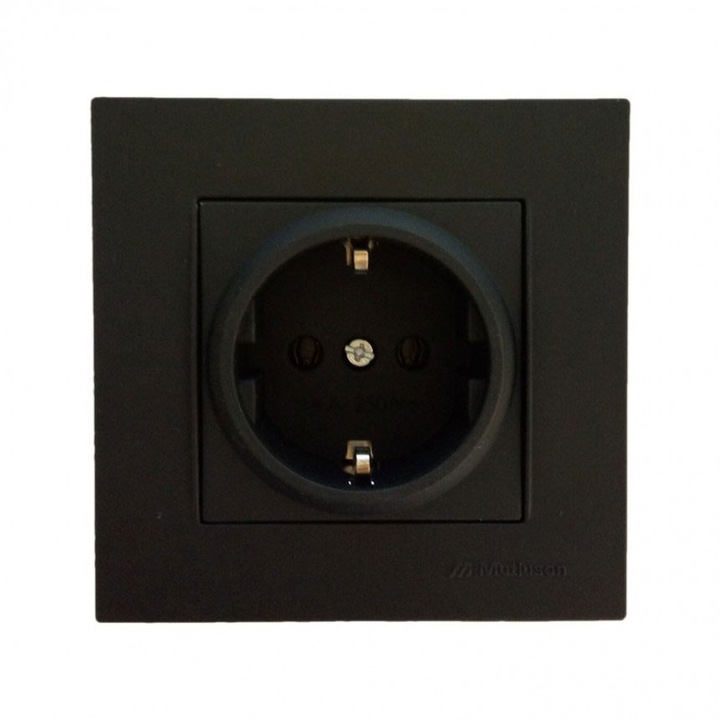 Priza single, Mutlusan, Rita, Shuko, 16A, Negru