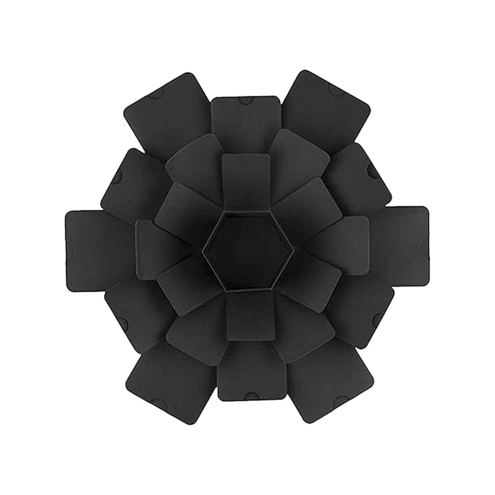 Cutie Foto pentru amintiri surpriza, Hexagonala, tip explozie, Createur - Negru