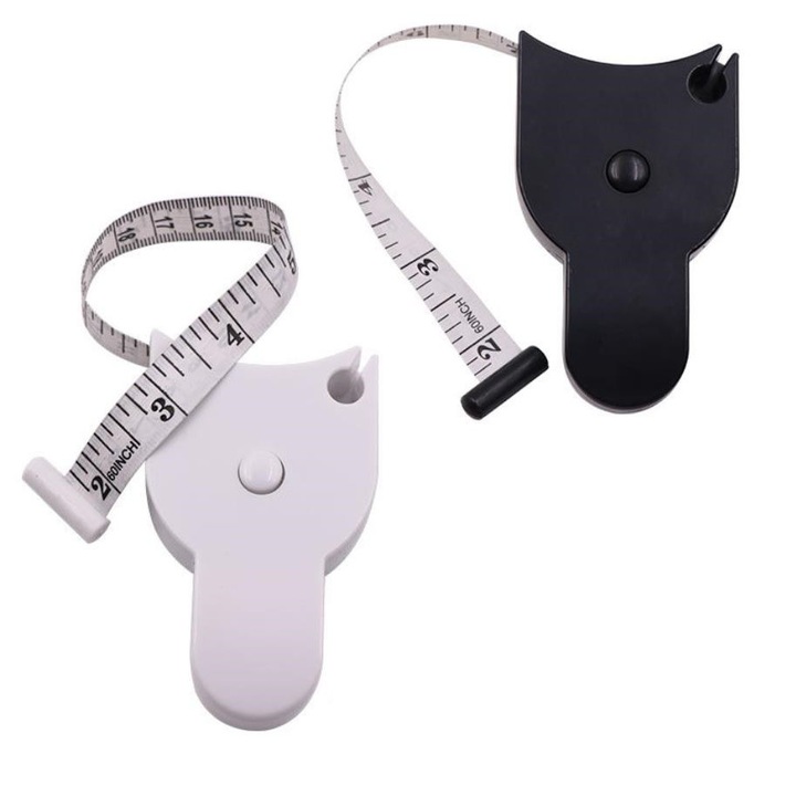 Set 2 rulete croitorie Parafasa, Plastic, 150 cm, Alb/Negru