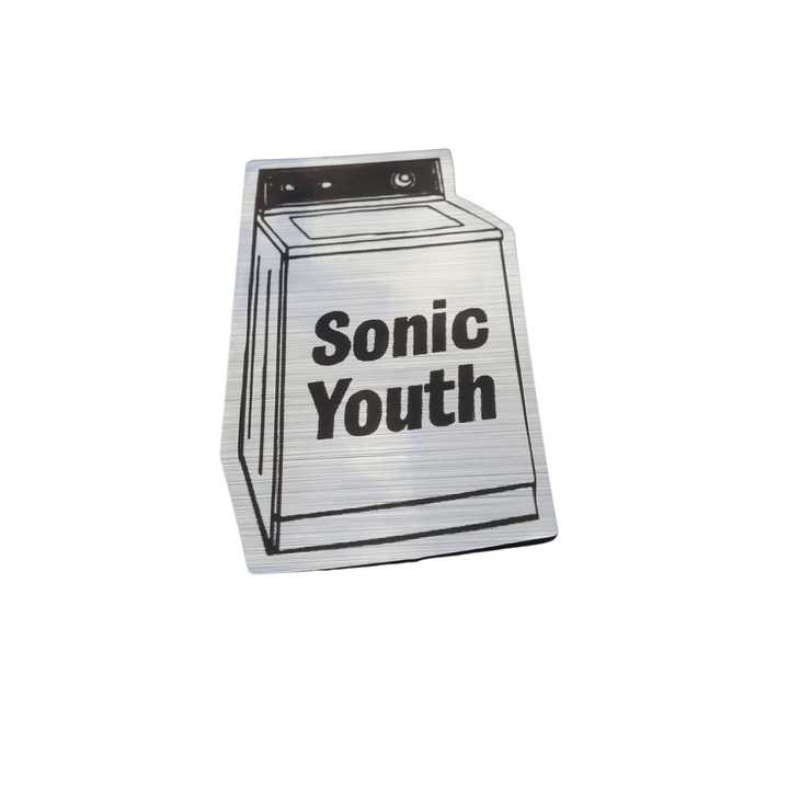 Sonic Youth Metál matrica, 8cmx5cm, autóra, motorra, laptopra, táblagépre, fekete-metál ragasztáshoz