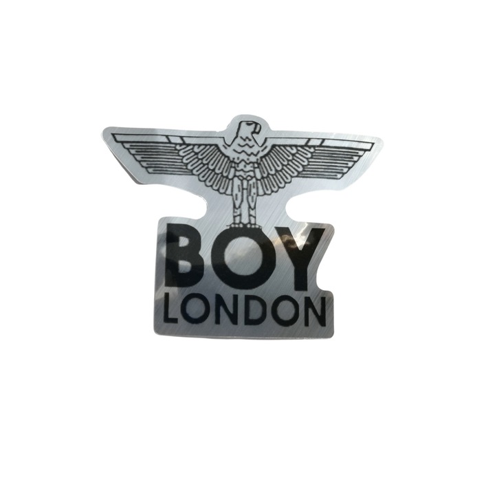 Matrica Boy London Metallic, 8cmx7cm, autóra, motorra, laptopra, táblagépre, fekete-metál ragasztáshoz