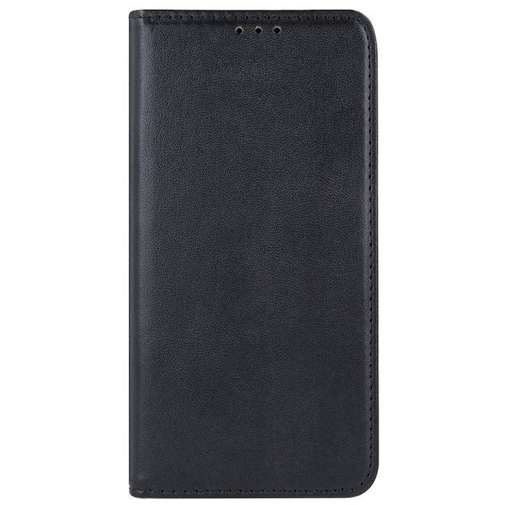 Кожен калъф тип книга, За Huawei P40 Lite E, Магнитно закопчаване, Държач за карти, Пълна защита, Черен