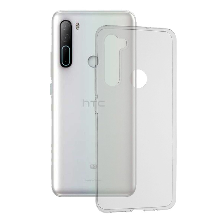 Капак за HTC Desire 20 Pro, Techsuit Clear Silicone, Transparent