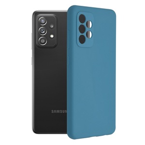 Husa AZIAO de silicon TPU pentru Samsung Galaxy A53 5G, Interior Microfibra, Protectie Camera, Albastru