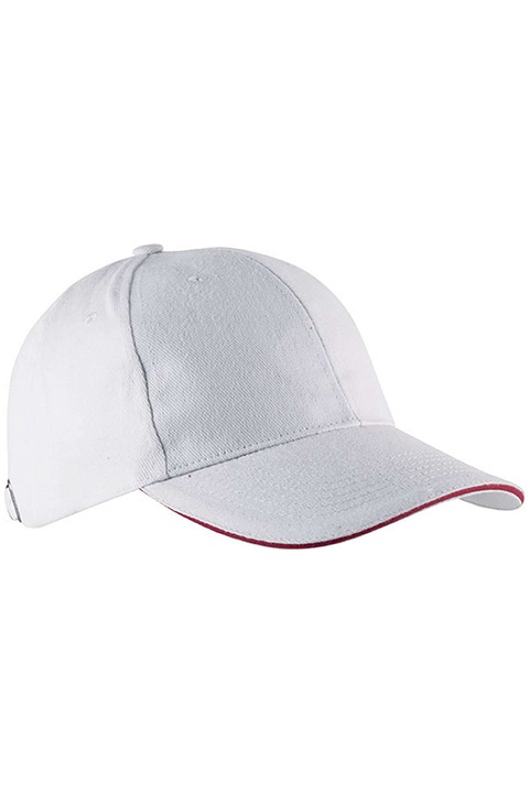 Uniszex sapka 6P Orlando KP011, fehér/piros