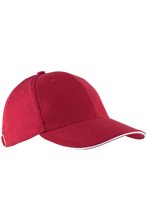 Uniszex sapka 6P Orlando KP011, piros/fehér