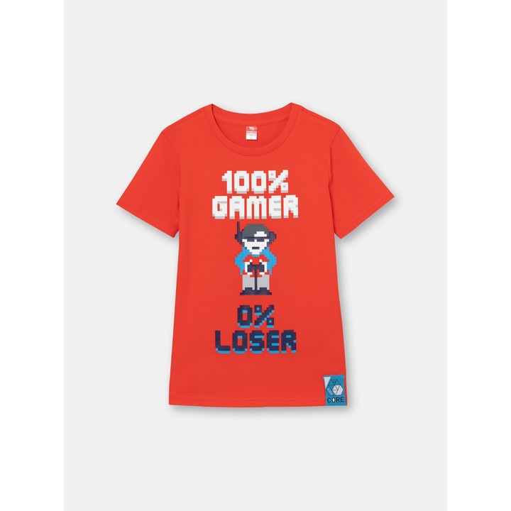 Gyerek póló Cherubino figura mintával, Piros