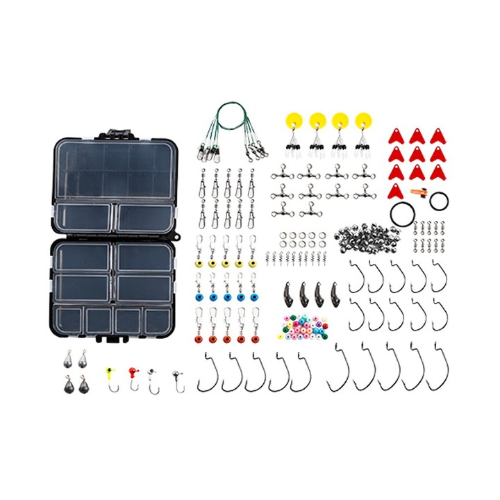 Haushalt, Prémium Horog készlet, 187 db, úszók, csalik, dobozban