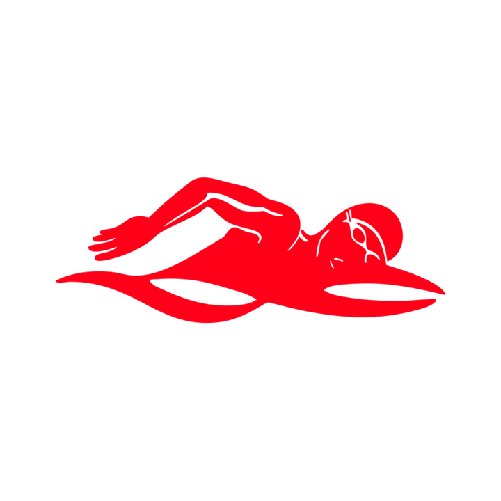 Sticker auto ''Swimming'', 20x7 cm, Rosu