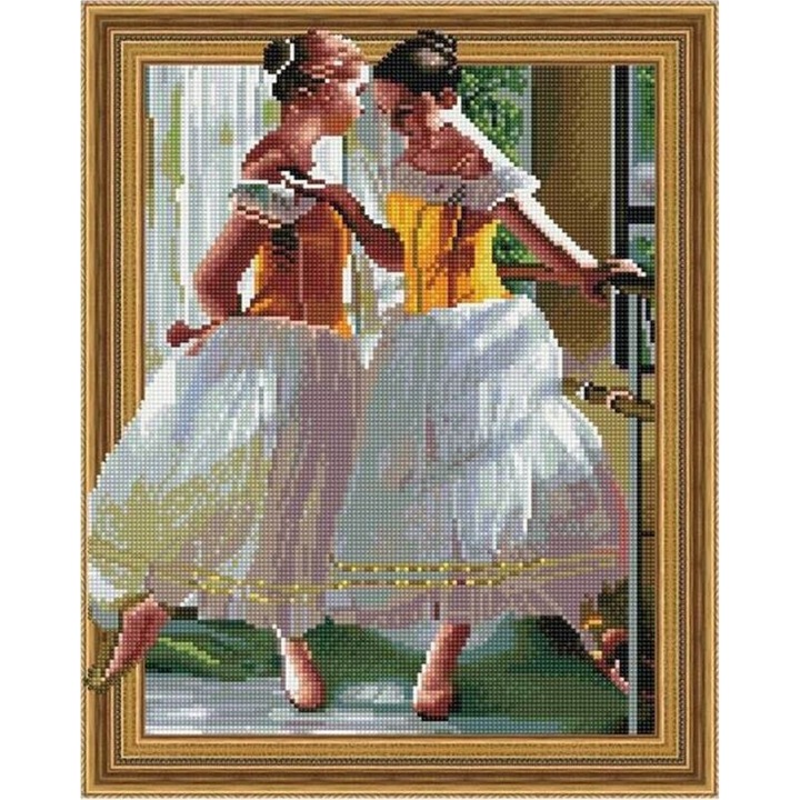 Set goblen cu diamante, cu sasiu, Balerine, 40x50cm