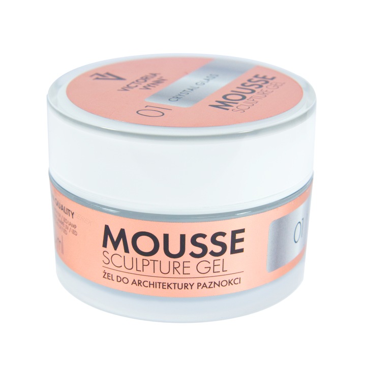 Mousse extensii unghii gel, Victoria Vynn, 01, 50 ml, Crystal Glass