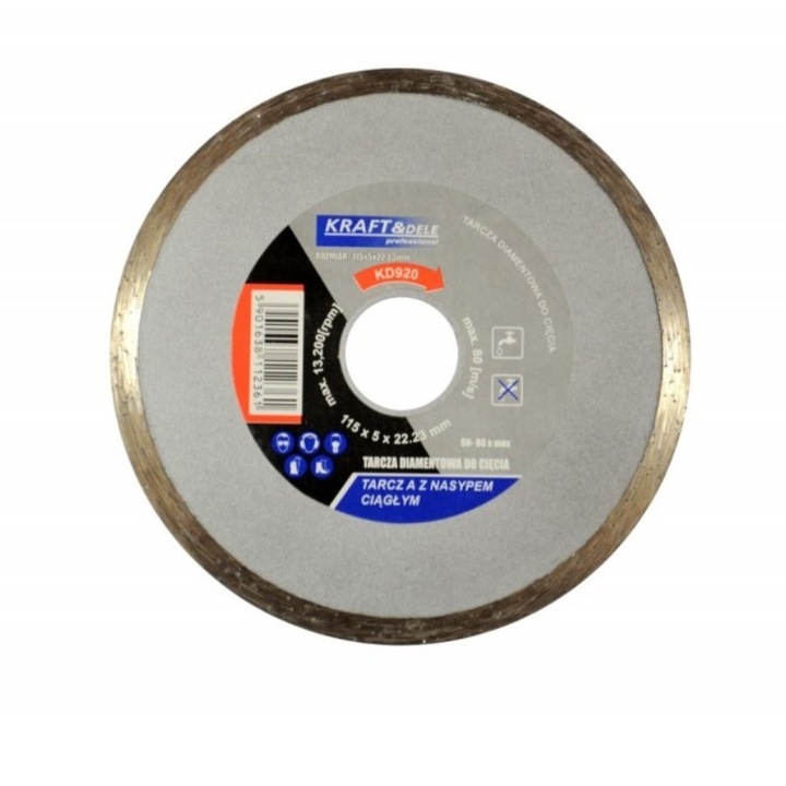 Disc de taiere beton Kraft&Dele, 115x5x22,23 mm