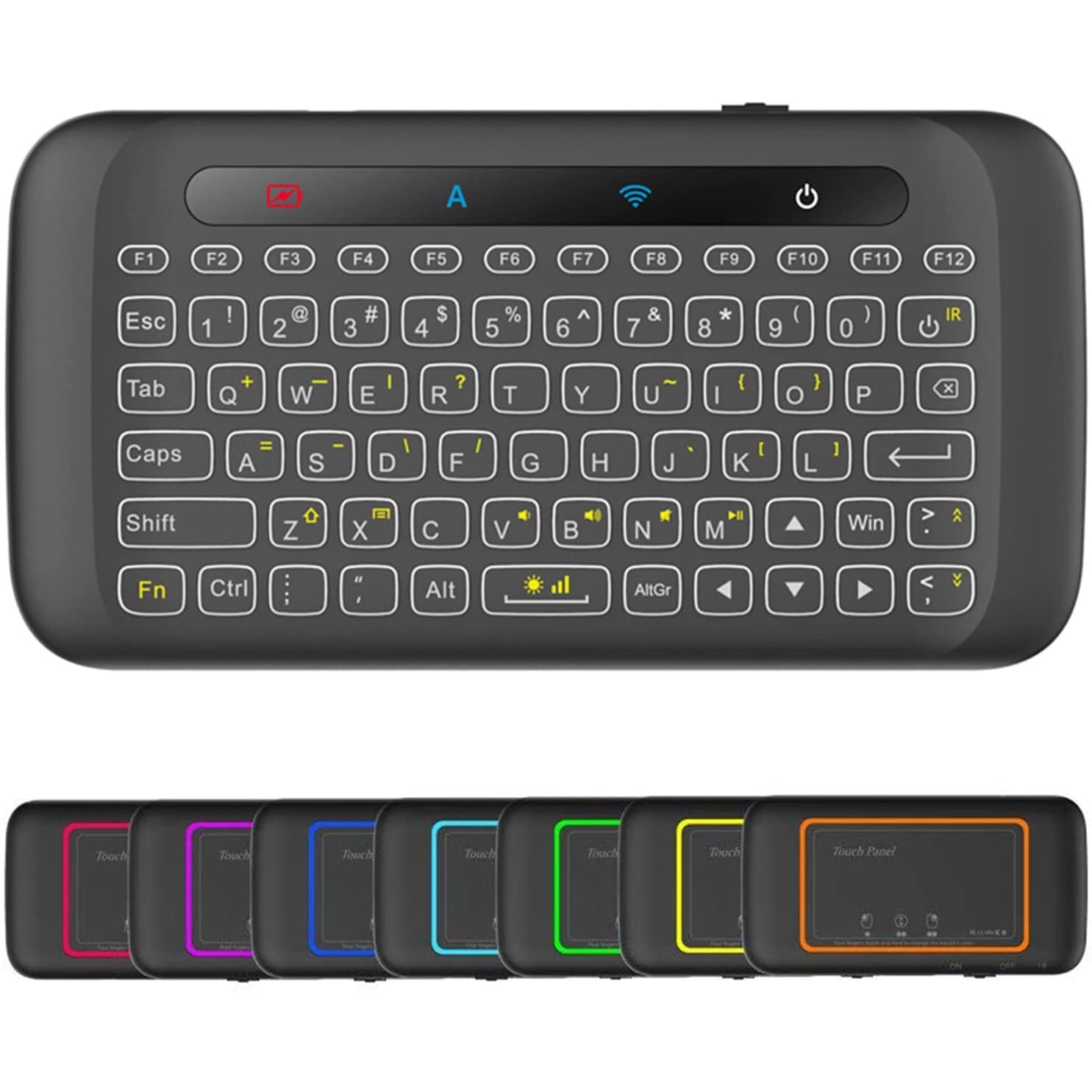 Mini Tastatura Wireless Cu Touchpad Iluminata X X Mm Negru