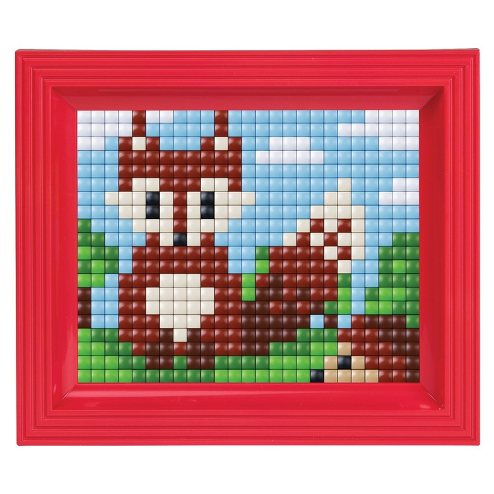 Set hobby creativ cu pixeli Pixelhobby, Pixel XL Mozaic cu rama, Vulpe, 500 piese