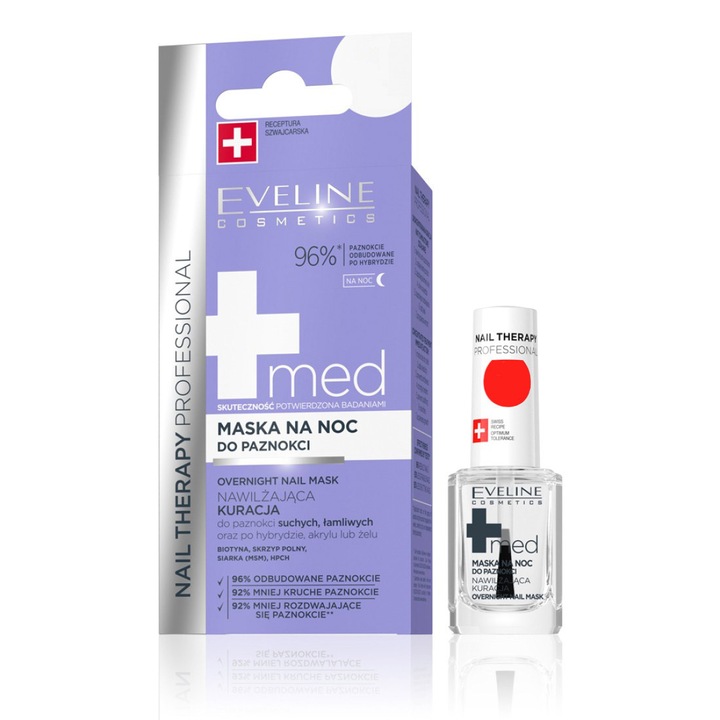 Tratament MED+ Nail Therapy Masca de unghii peste noapte Eveline