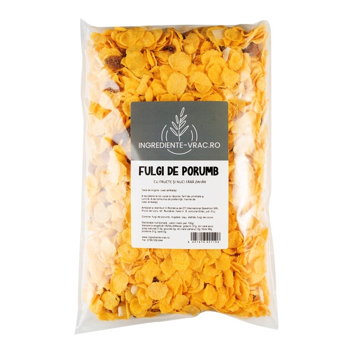 Kukoricapehely gyümölcsökkel és dióval, cukor nélkül, 1 kg