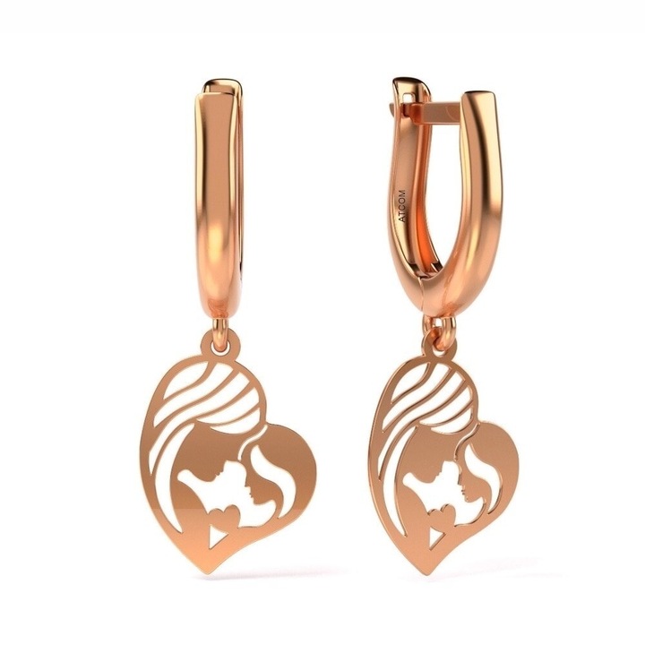 Обеци, Майка и дъщеря, Розово злато