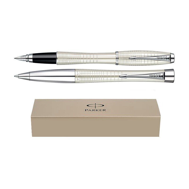 Set pix+stilou Parker Urban Premium alb satinat cu accesorii cromate
