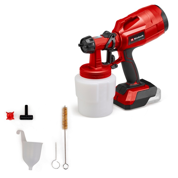 Einhell TC-SY 18/60 Li Solo Akkumulátoros szórópisztoly, 18 V, áramlás 650 ml / perc, tartály 800 ml, akkumulátor és töltő nélkül a szállítókészletben