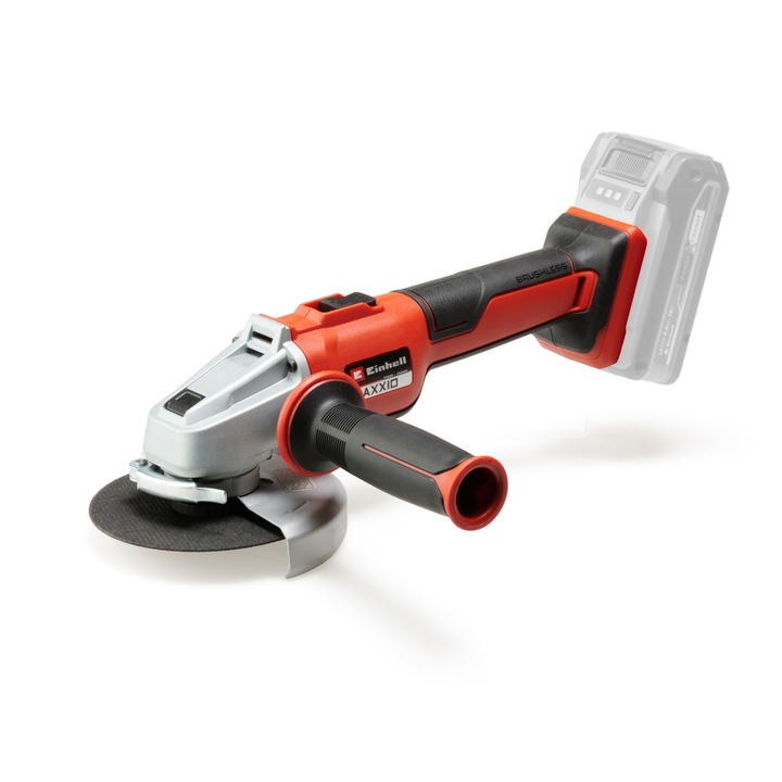Акумулаторен ъглошлайф Einhell PXC AXXIO 18/125 Q, Безчетков мотор, Диаметър на диска 125 мм, 8500 об/мин, Максимална дълбочина на рязане 33 мм, Без батерия и зарядно в комплекта