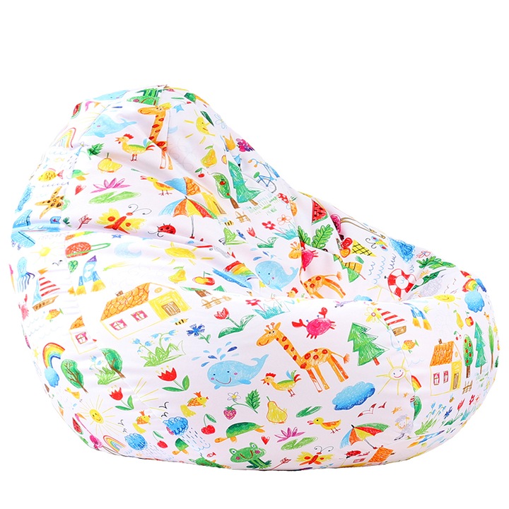 Калъф за пуф круша Pufrelax Nirvana Gigant, 520л., A Colourful World, Без пълнеж, Водоустойчив, Принт