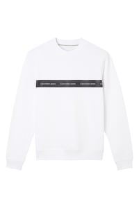 CALVIN KLEIN JEANS, Bluza sport cu decolteu la baza gatului si imprimeu logo, Alb, Negru stins, L