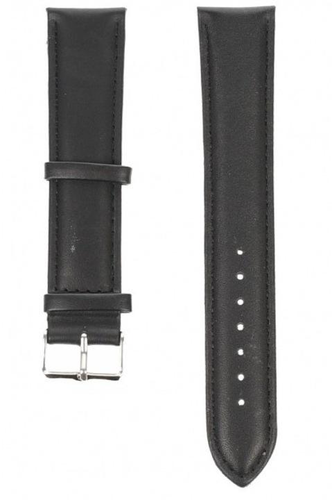 Curea de ceas din piele mata, 16 mm x 20 cm, negru - 60418X16N