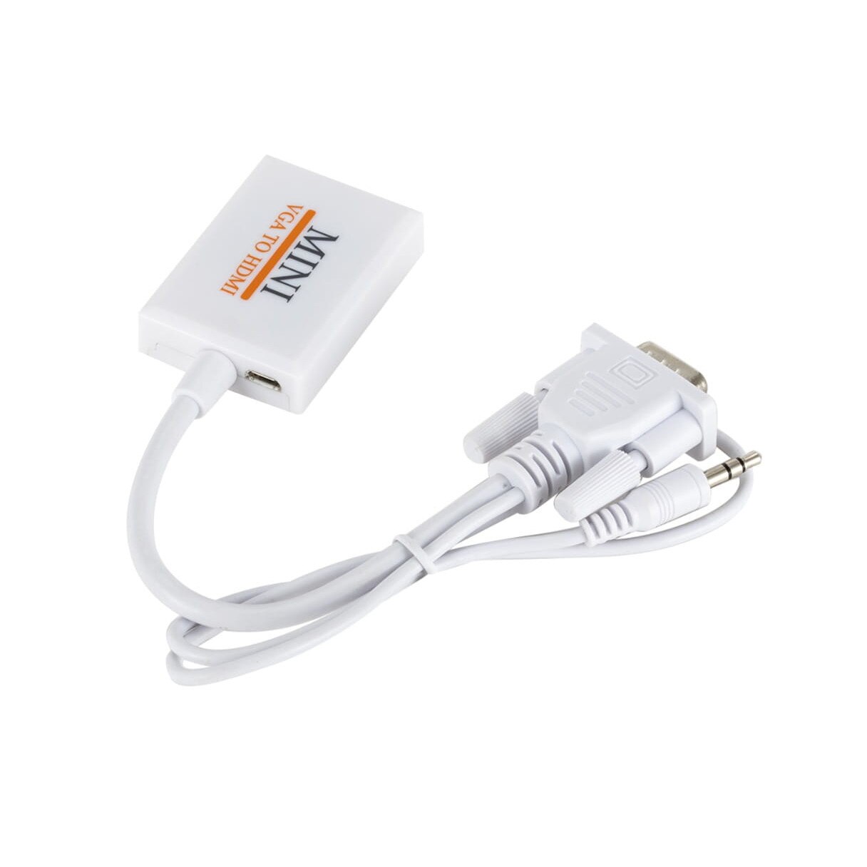 Adaptor VGA - HDMI/Jack 3.5 mm, Alb - eMAG.ro