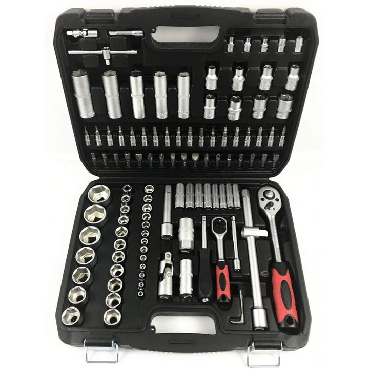 Trusa chei tubulare cu antrenor, 108 piese