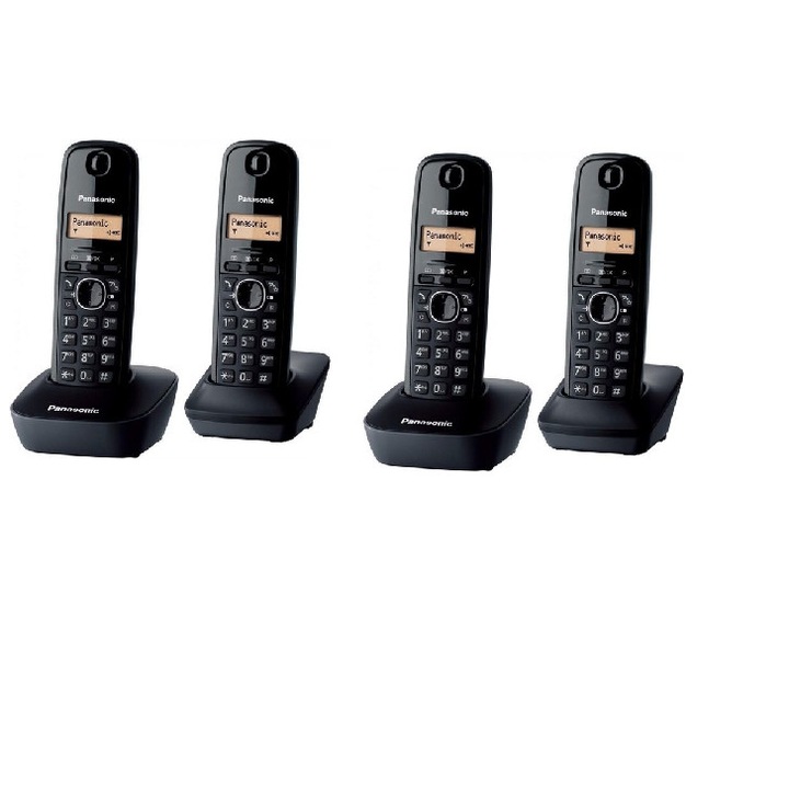 Telefon fara fir DECT Panasonic KX-TG1612FXH cu 4 receptoare