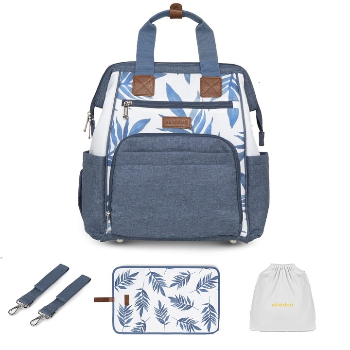 Rucsac multifunctional mamici Astrid, Skiddou, Denim, Bleumarin