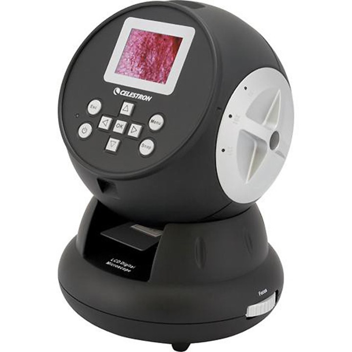 CELESTRON mikroszkóp, kerek, digitális, 2" LCD monitor