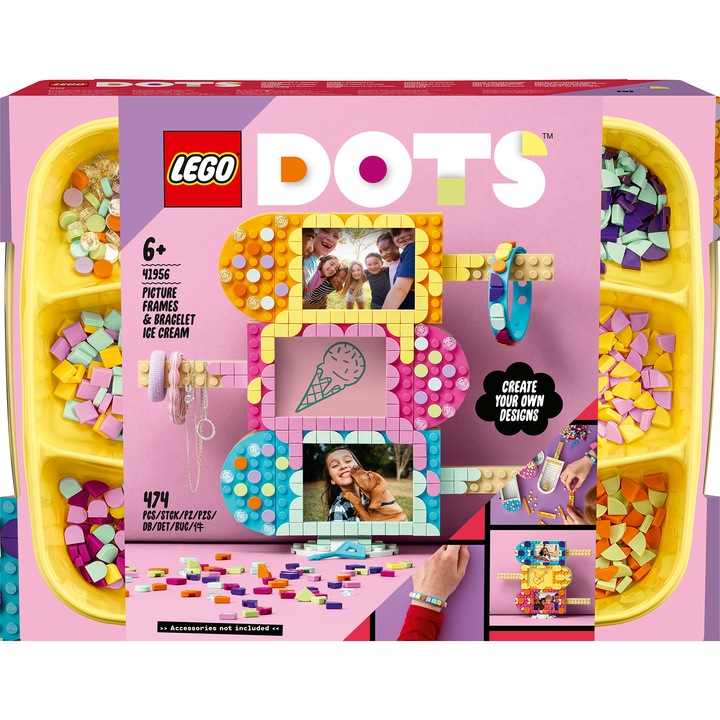 LEGO® DOTS - Гривна и рамка за снимки Сладоледи 41956, 474 части