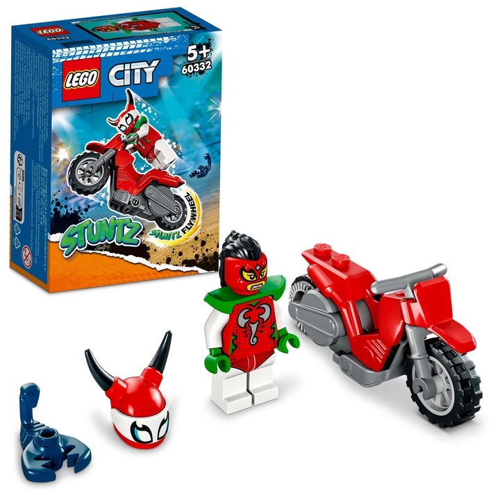 LEGO® City - Каскадьорски мотоциклет - Смелият скорпион 60332, 15 части