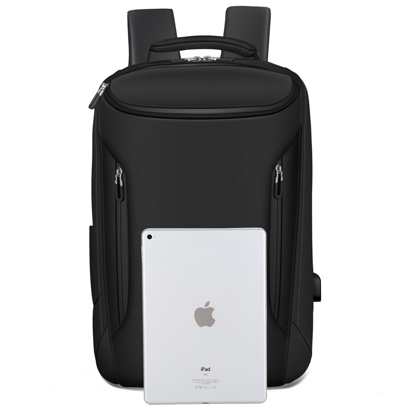 Rucsac laptop 15.6", impermeabil, cu port de incarcare USB, Escalate, 47x32x16 cm, Negru