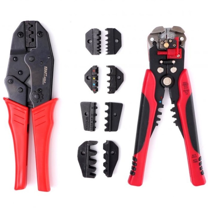 Set clesti de sertizare conectori cu matrite detasabile, Kraft&Dele, 0,2 la 0,6 mm