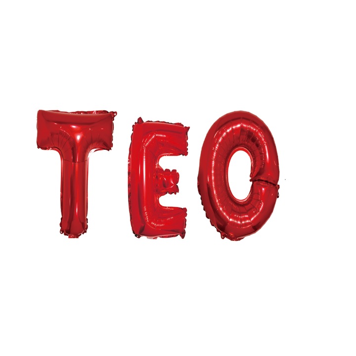 Комплект балони Teo Name, червени, 40 см